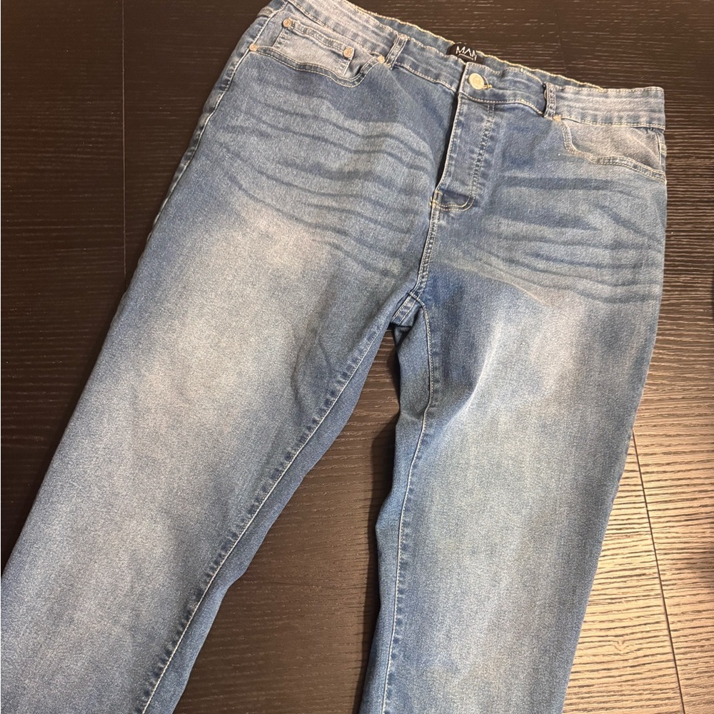 Boohoo Mens Light Blue Jeans